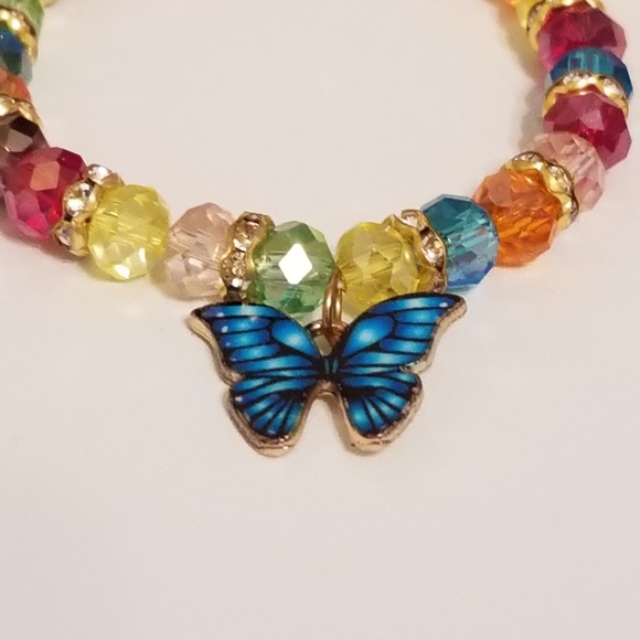 3/$25🦋 Multicolor Charm Bracelet with Butterfly charm New - Picture 6 of 7